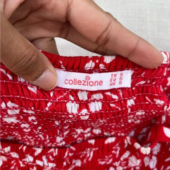 Red Floral Mini Dress - Picture 6 of 6